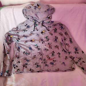 Disney Grey Hoodie with Cartoon Accents